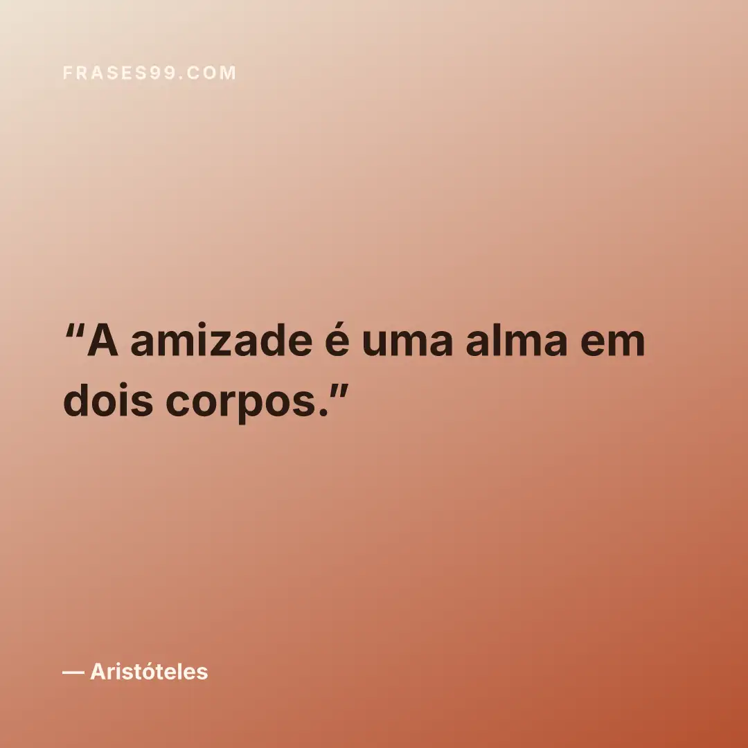 A amizade é uma alma em dois corpos.
