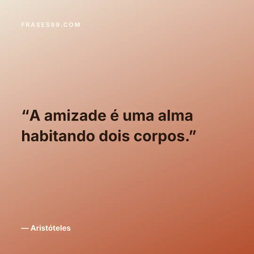 A amizade é uma alma habitando dois corpos.