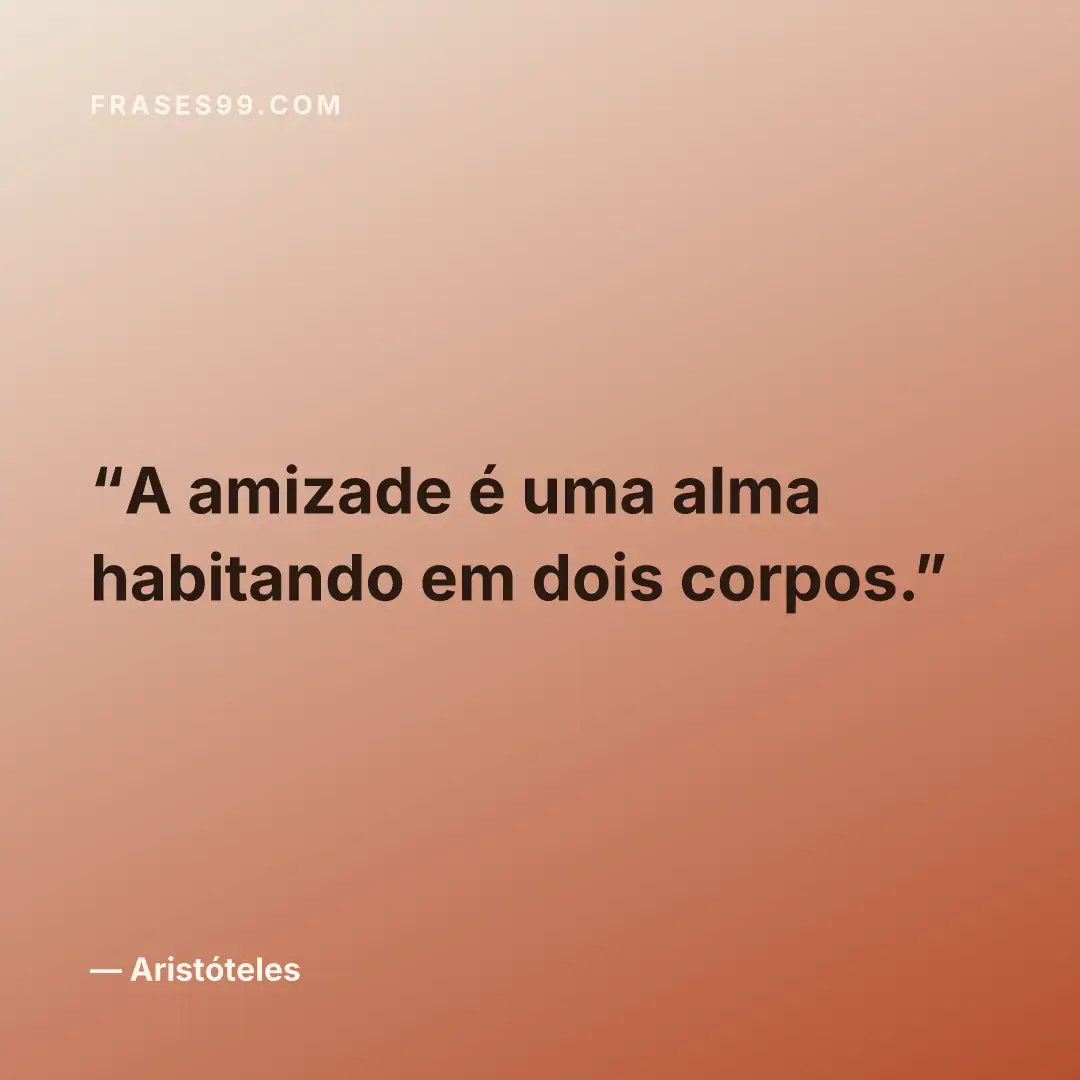 A amizade é uma alma habitando em dois corpos.