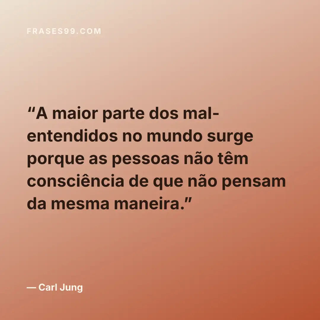A maior parte dos mal-entendidos no mundo surge porque as pessoas não têm consciência de que não pensam da mesma maneira.