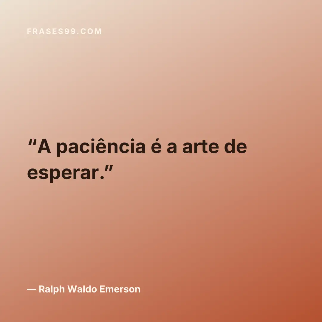 A paciência é a arte de esperar.