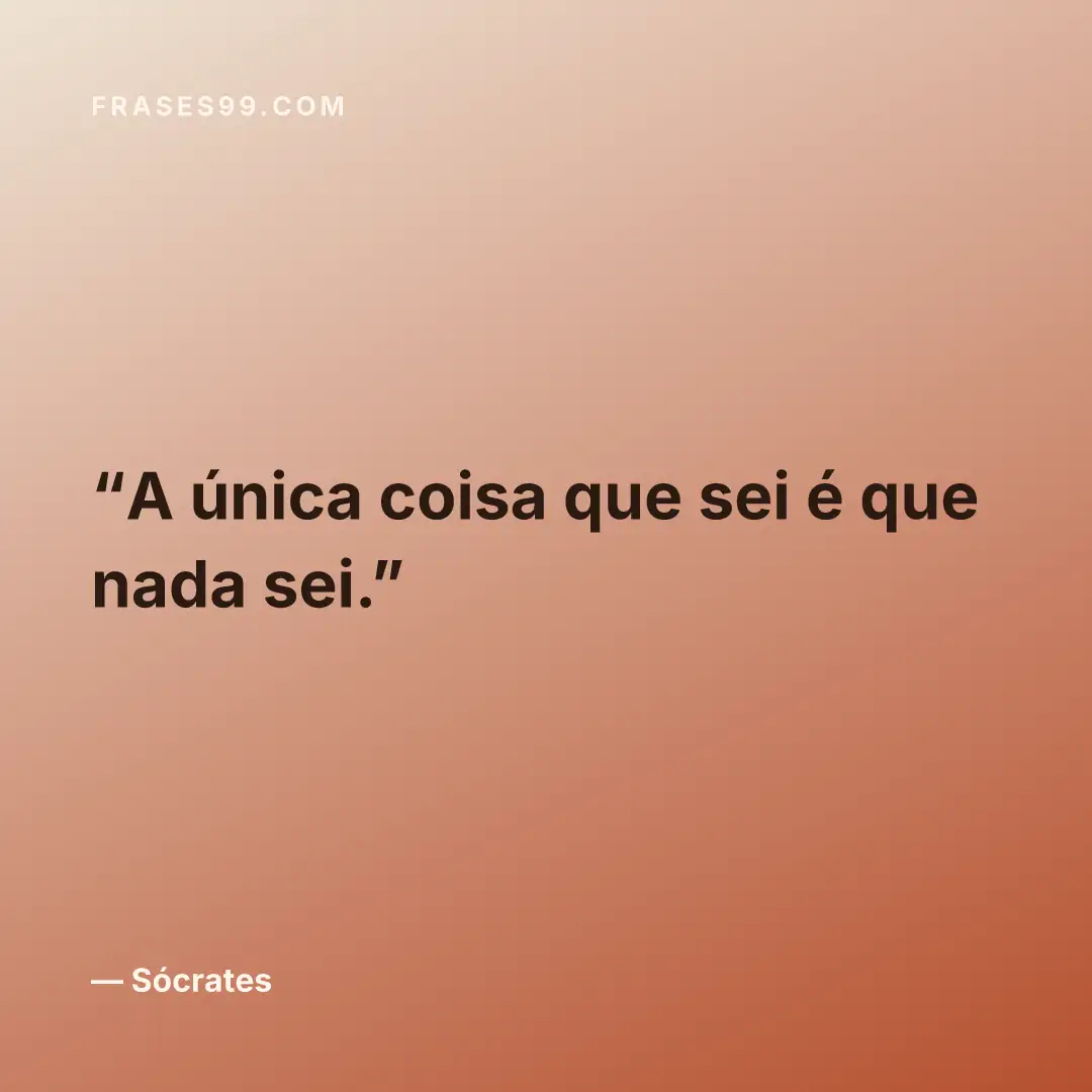 A única coisa que sei é que nada sei.