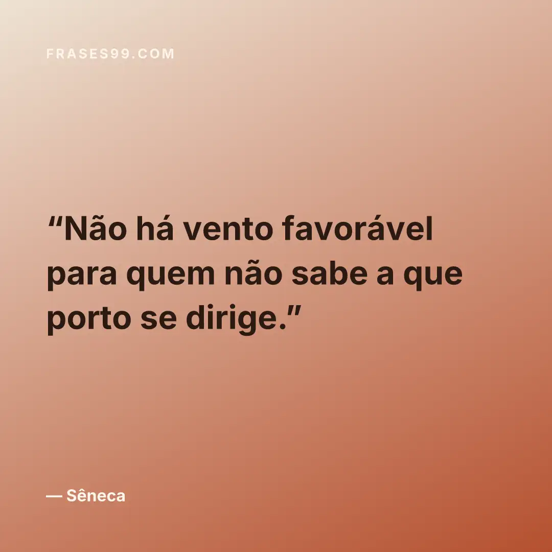 Não há vento favorável para quem não sabe a que porto se dirige.