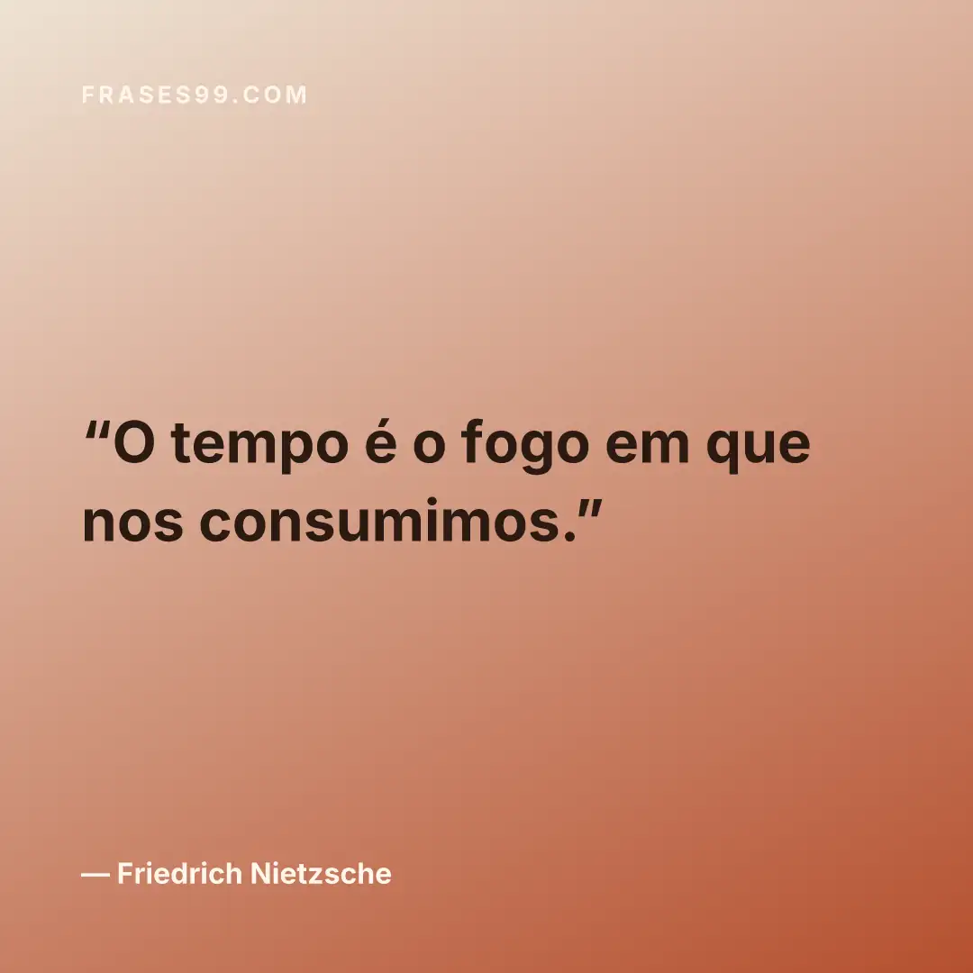 O tempo é o fogo em que nos consumimos.
