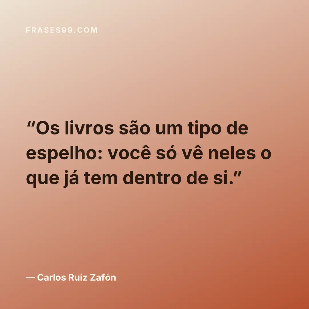 Os livros são um tipo de espelho: você só vê neles o que já tem dentro de si.