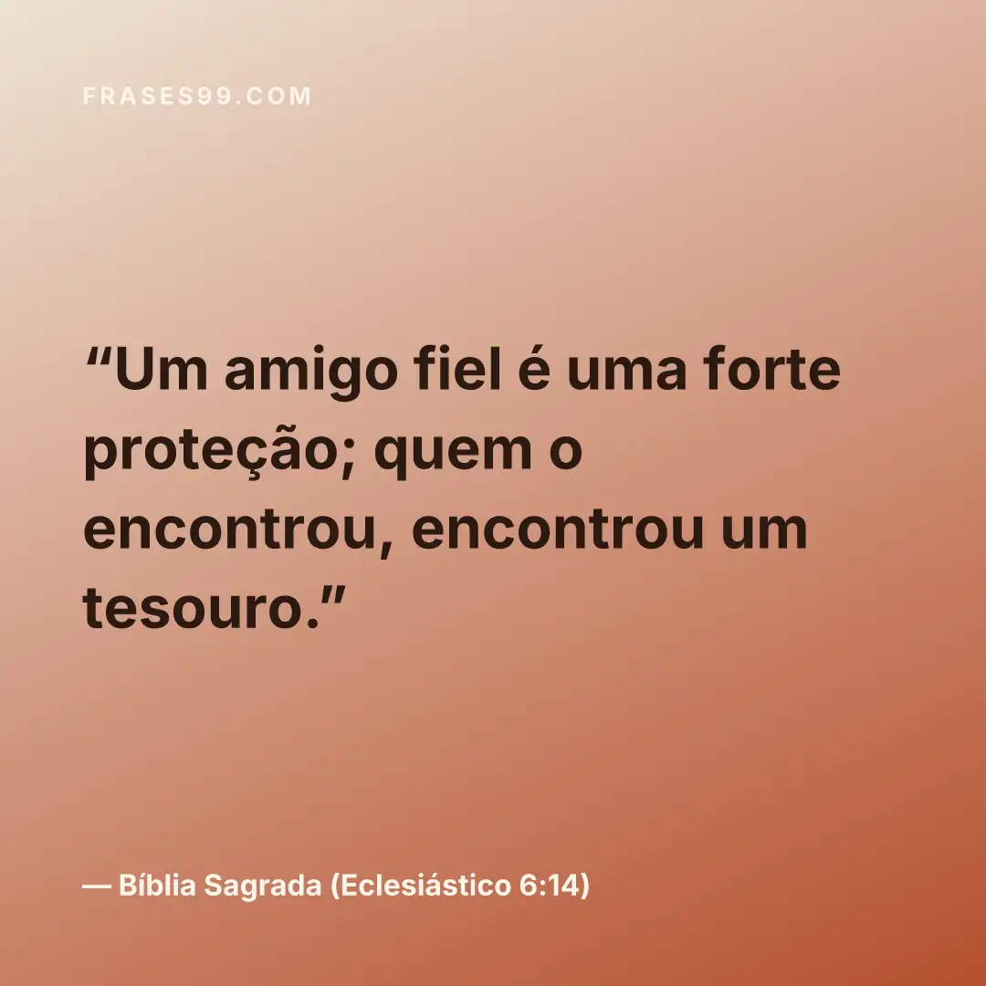 Um amigo fiel é uma forte proteção; quem o encontrou, encontrou um tesouro.